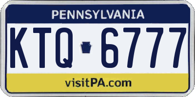PA license plate KTQ6777