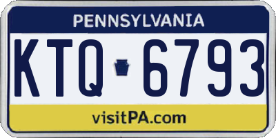 PA license plate KTQ6793