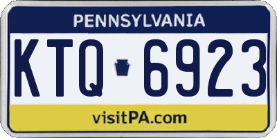 PA license plate KTQ6923