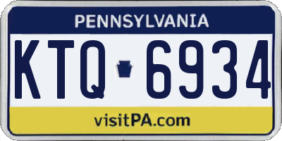 PA license plate KTQ6934