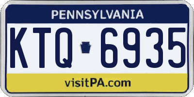 PA license plate KTQ6935
