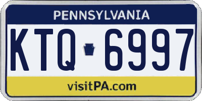 PA license plate KTQ6997