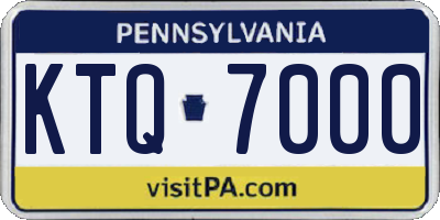 PA license plate KTQ7000