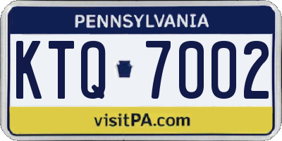 PA license plate KTQ7002