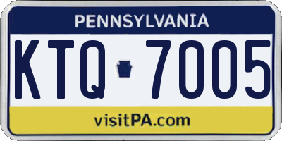 PA license plate KTQ7005
