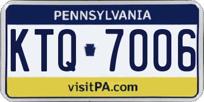 PA license plate KTQ7006