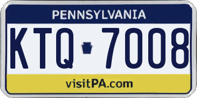 PA license plate KTQ7008