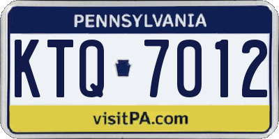 PA license plate KTQ7012