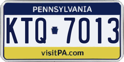 PA license plate KTQ7013
