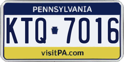 PA license plate KTQ7016