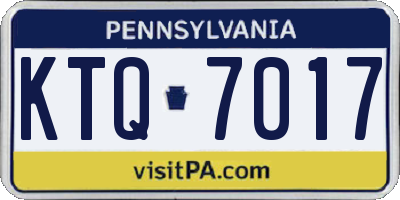 PA license plate KTQ7017