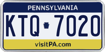 PA license plate KTQ7020
