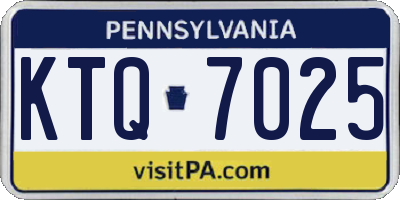 PA license plate KTQ7025