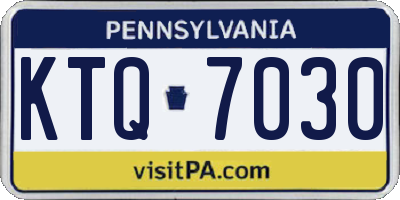 PA license plate KTQ7030