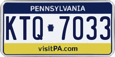 PA license plate KTQ7033