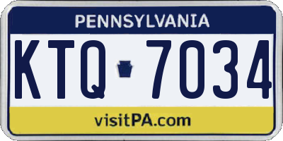 PA license plate KTQ7034