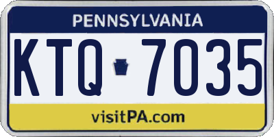 PA license plate KTQ7035