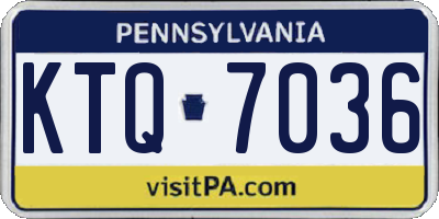 PA license plate KTQ7036