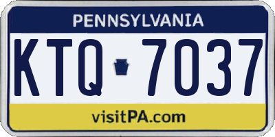 PA license plate KTQ7037