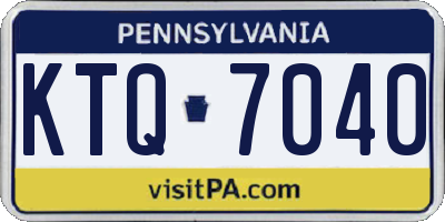 PA license plate KTQ7040