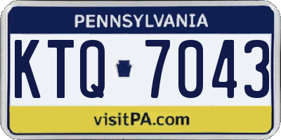 PA license plate KTQ7043