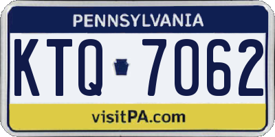 PA license plate KTQ7062
