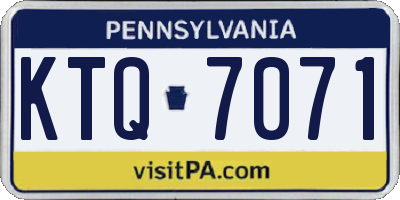 PA license plate KTQ7071