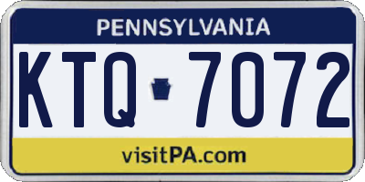 PA license plate KTQ7072