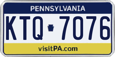 PA license plate KTQ7076