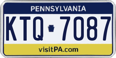 PA license plate KTQ7087