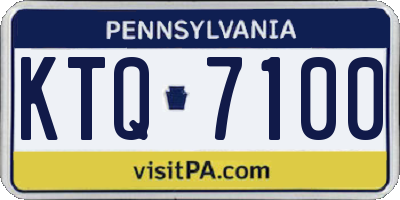PA license plate KTQ7100