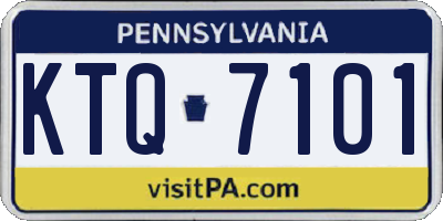 PA license plate KTQ7101