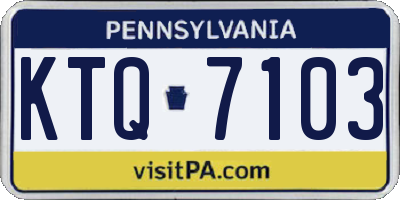 PA license plate KTQ7103