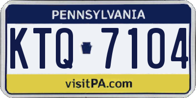 PA license plate KTQ7104