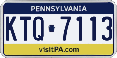PA license plate KTQ7113