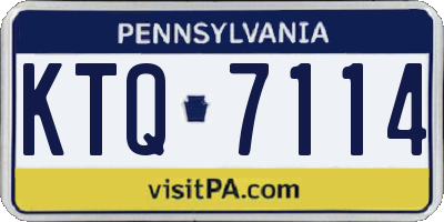 PA license plate KTQ7114