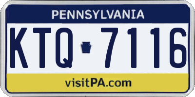 PA license plate KTQ7116