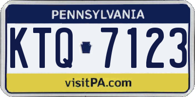 PA license plate KTQ7123