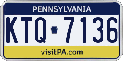 PA license plate KTQ7136