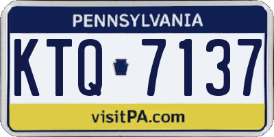 PA license plate KTQ7137