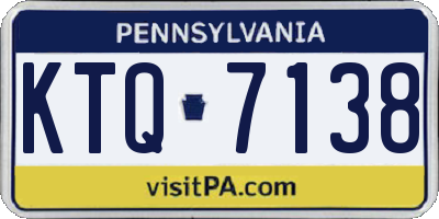 PA license plate KTQ7138