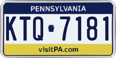 PA license plate KTQ7181