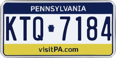 PA license plate KTQ7184