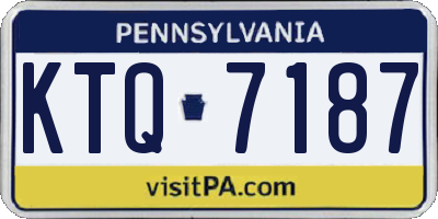 PA license plate KTQ7187