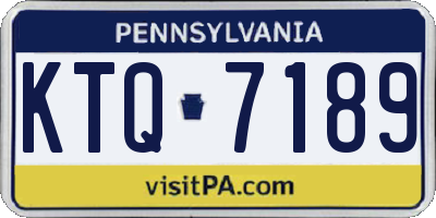 PA license plate KTQ7189