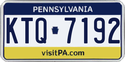 PA license plate KTQ7192