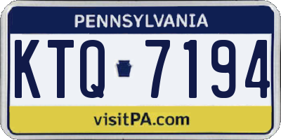 PA license plate KTQ7194