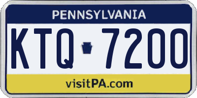 PA license plate KTQ7200