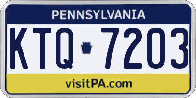 PA license plate KTQ7203