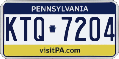 PA license plate KTQ7204